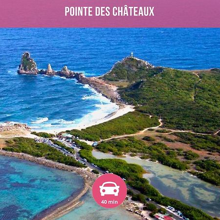 Le Sable Bleu - Evasion Tropicale A Sainte-Anne - Plage 5Min - Piscine - Parking - Logement Climatise - Vue Sur Les Palmiers - Parfait Pour Sejours En Famille Ou Entre Amis Exteriér fotografie