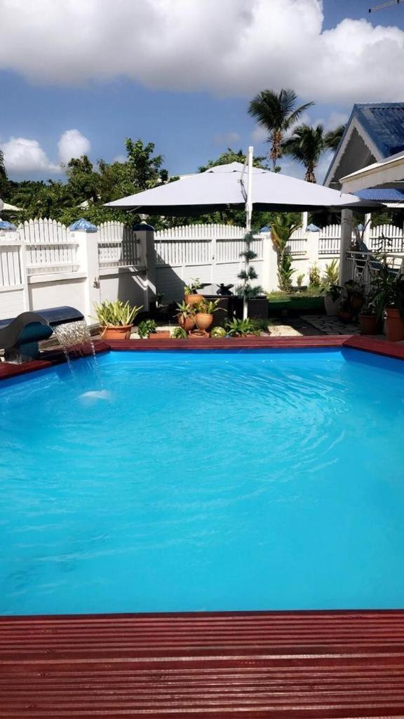 Le Sable Bleu - Evasion Tropicale A Sainte-Anne - Plage 5Min - Piscine - Parking - Logement Climatise - Vue Sur Les Palmiers - Parfait Pour Sejours En Famille Ou Entre Amis Exteriér fotografie